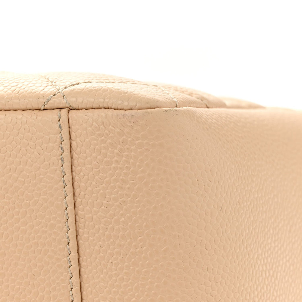 Caviar Quilted Grand Shopping Tote GST Beige