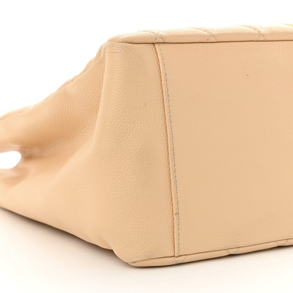 Caviar Quilted Grand Shopping Tote GST Beige Clair