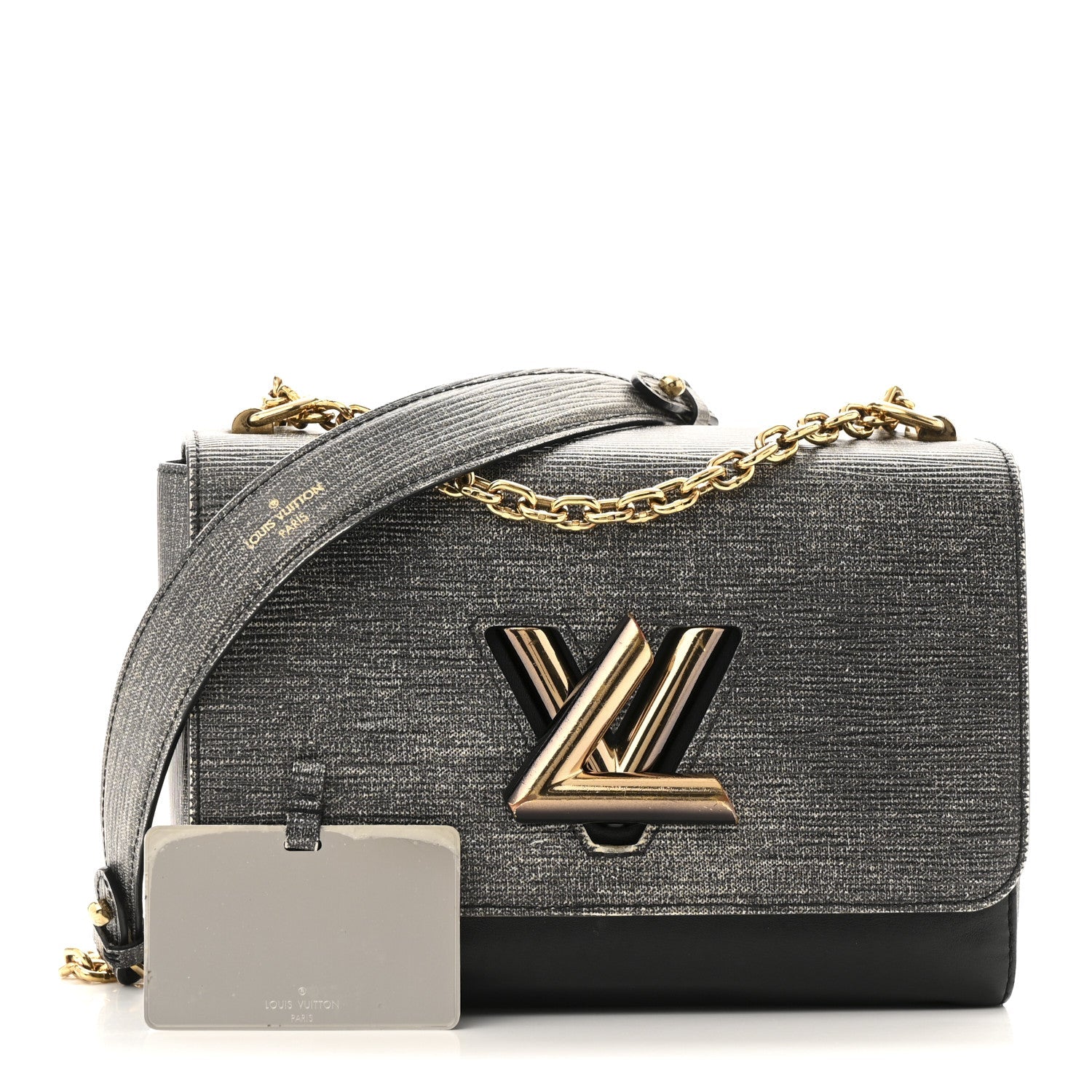 Epi Twist Shoulder Bag MM Denim Gris