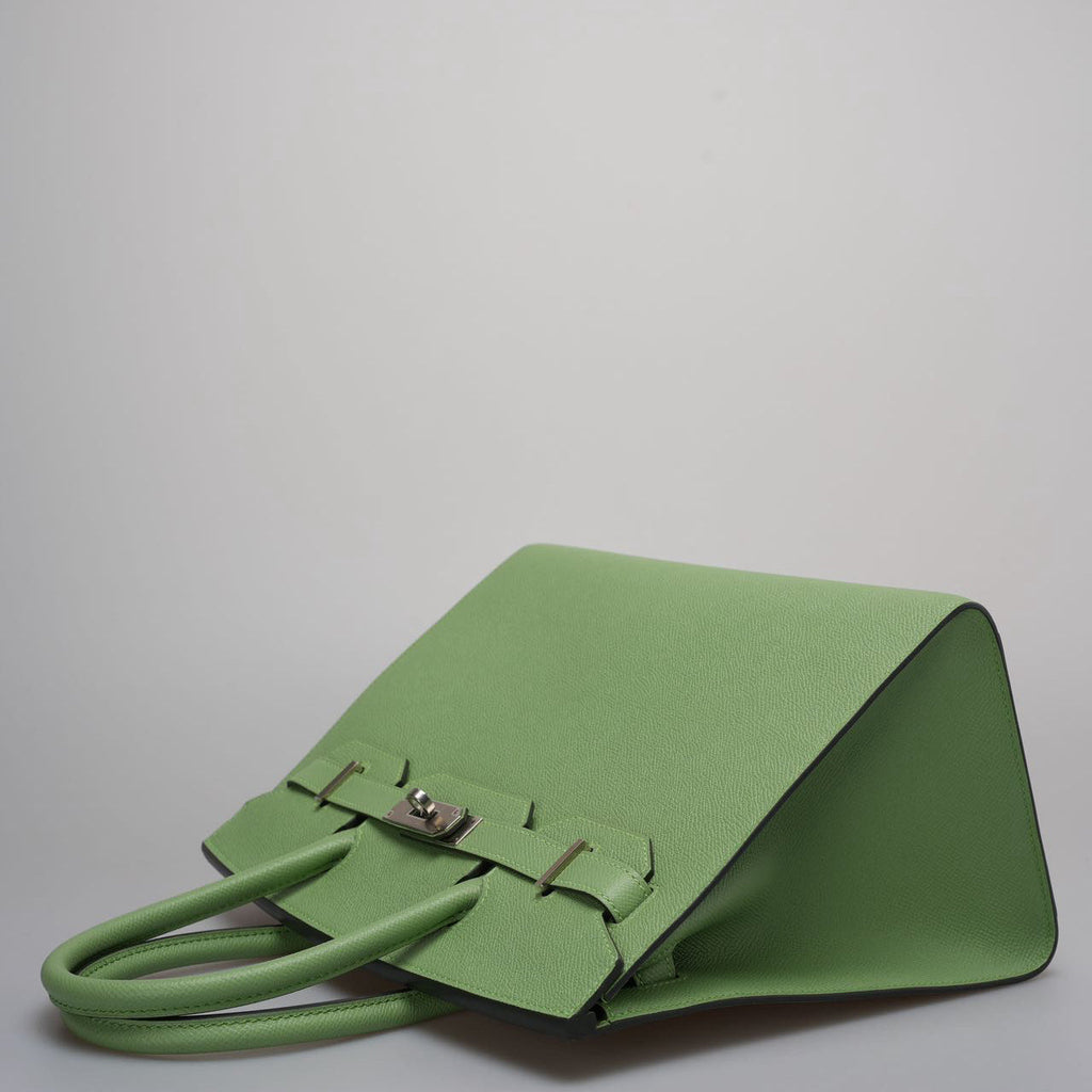 Hermes Birkin 30cm Sellier Bag In Vert Avocado Green Epsom Leather With Palladium Hardware