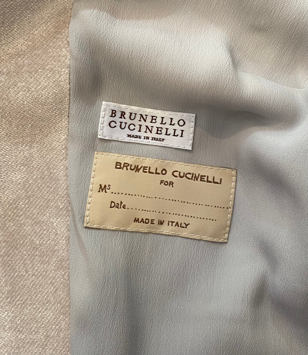 Brunello Cucinelli Blush Beige Velvet  Blazer - IT 44 / 8