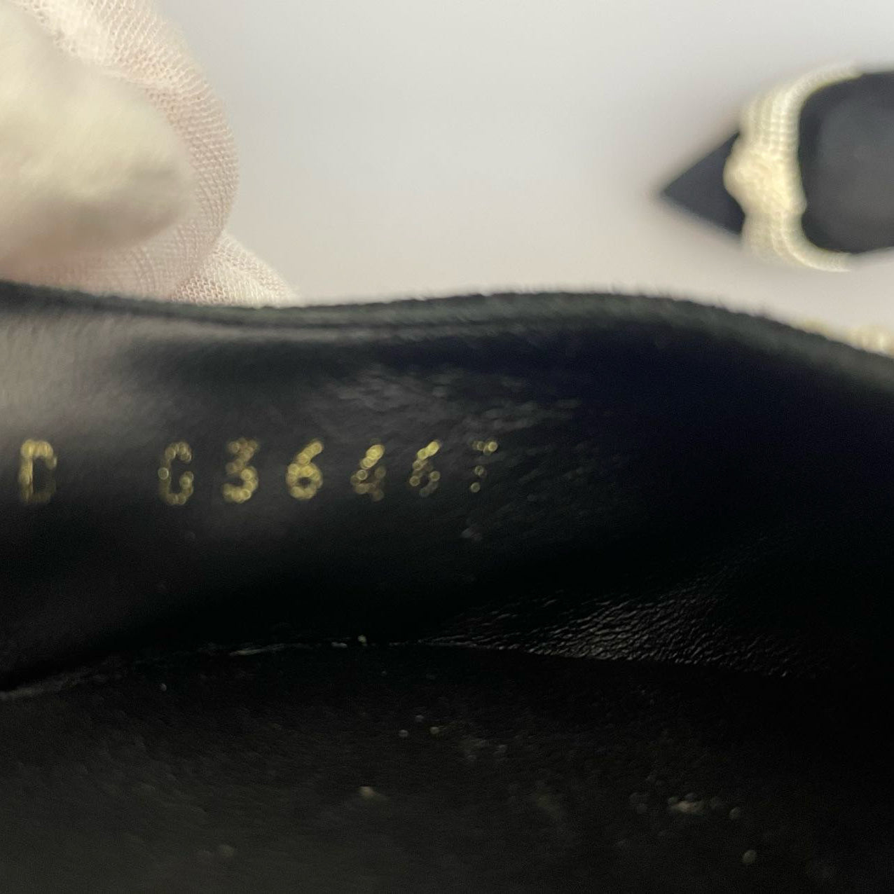 Chanel Slingback Satin Pearl Flats Black Size 37.5