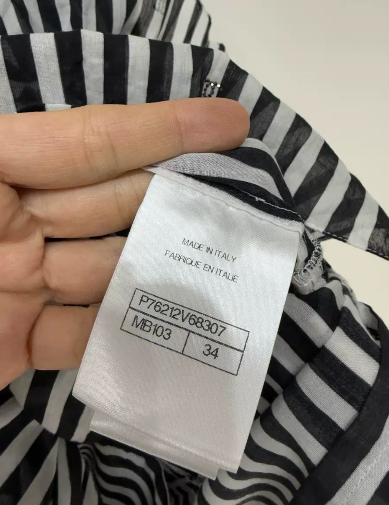 Chanel 24M rhinestone double CC striped shirt dress