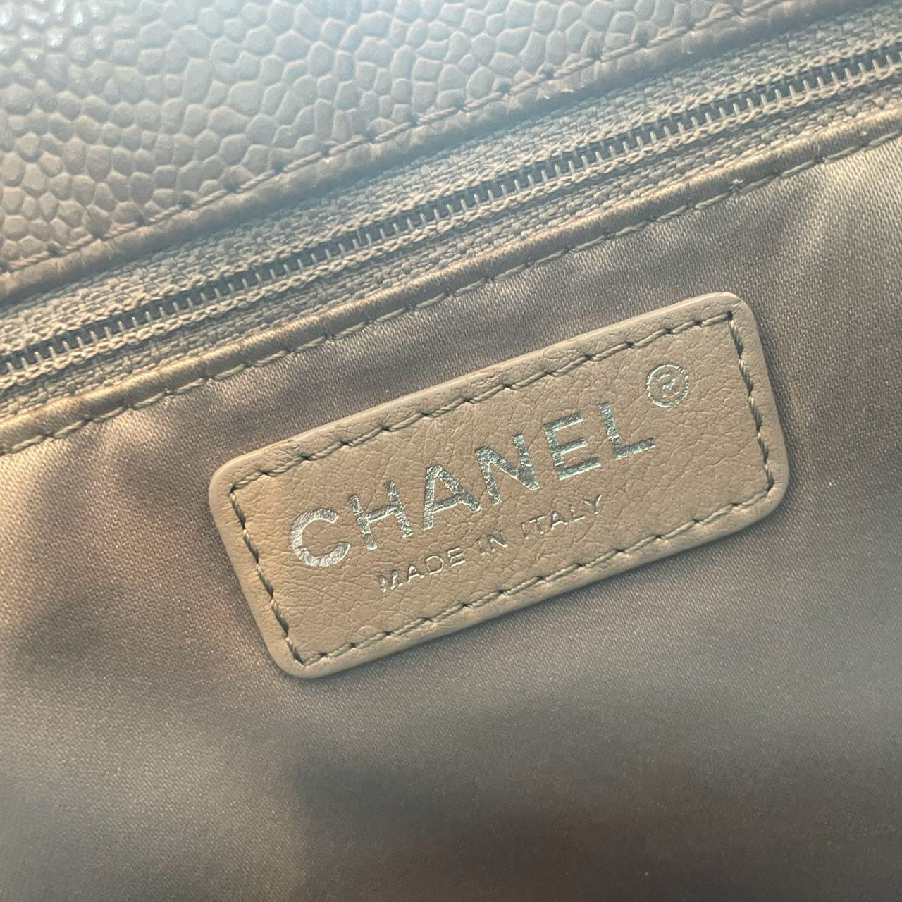 Chanel Brown GST Grand Shopping Tote  Bag in Caviar Leather with  Silver Hardware