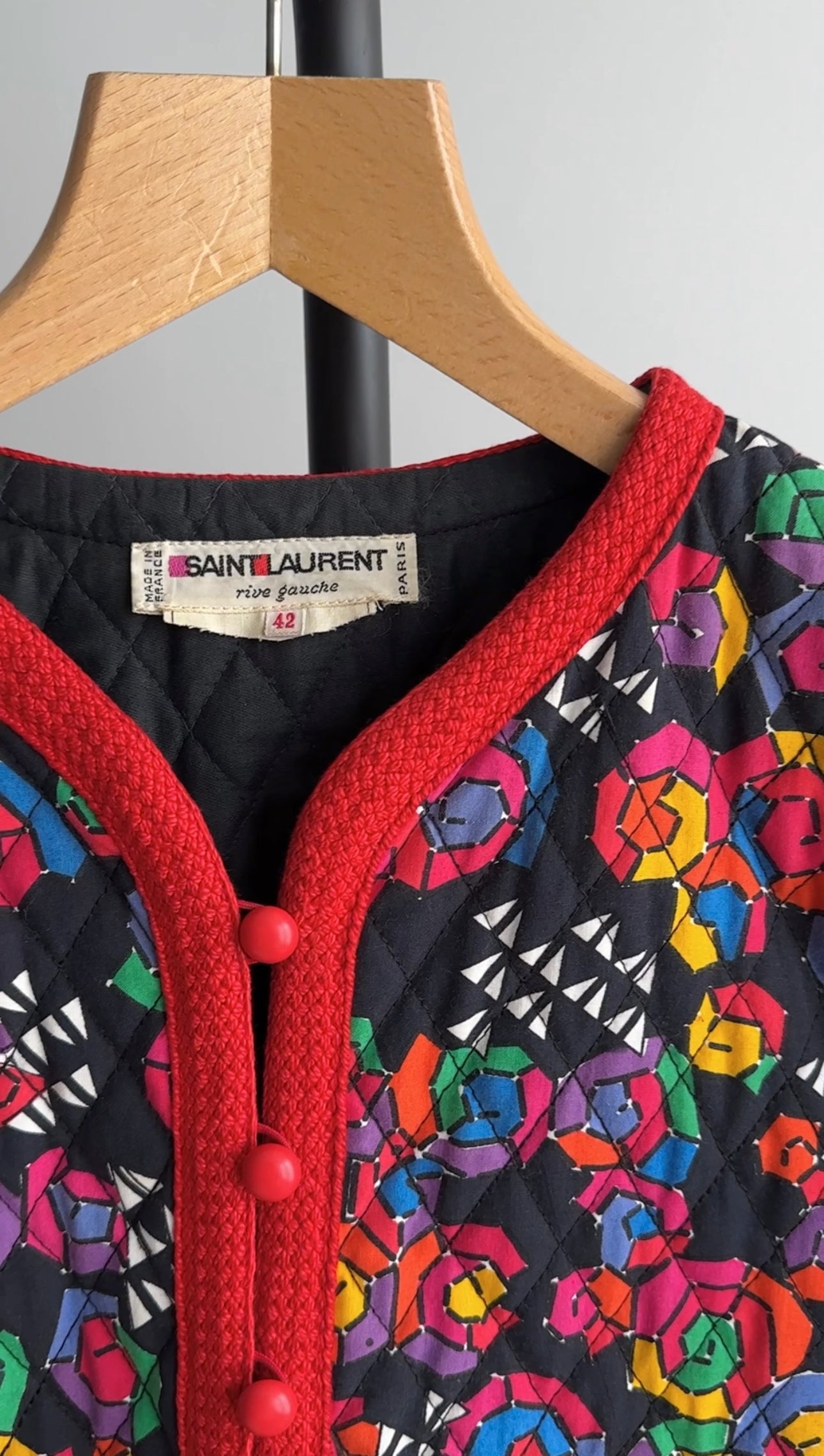 Yves Saint Laurent Rive Gauche Vintage 1980's Multicolour Quilt Jacket