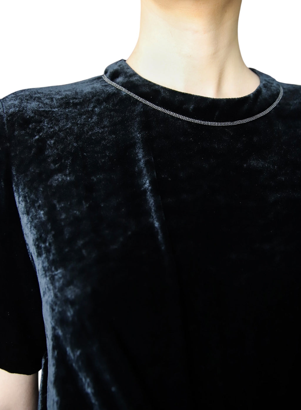 Brunello Cucinelli Black Velvet Monili Jumpsuit - M