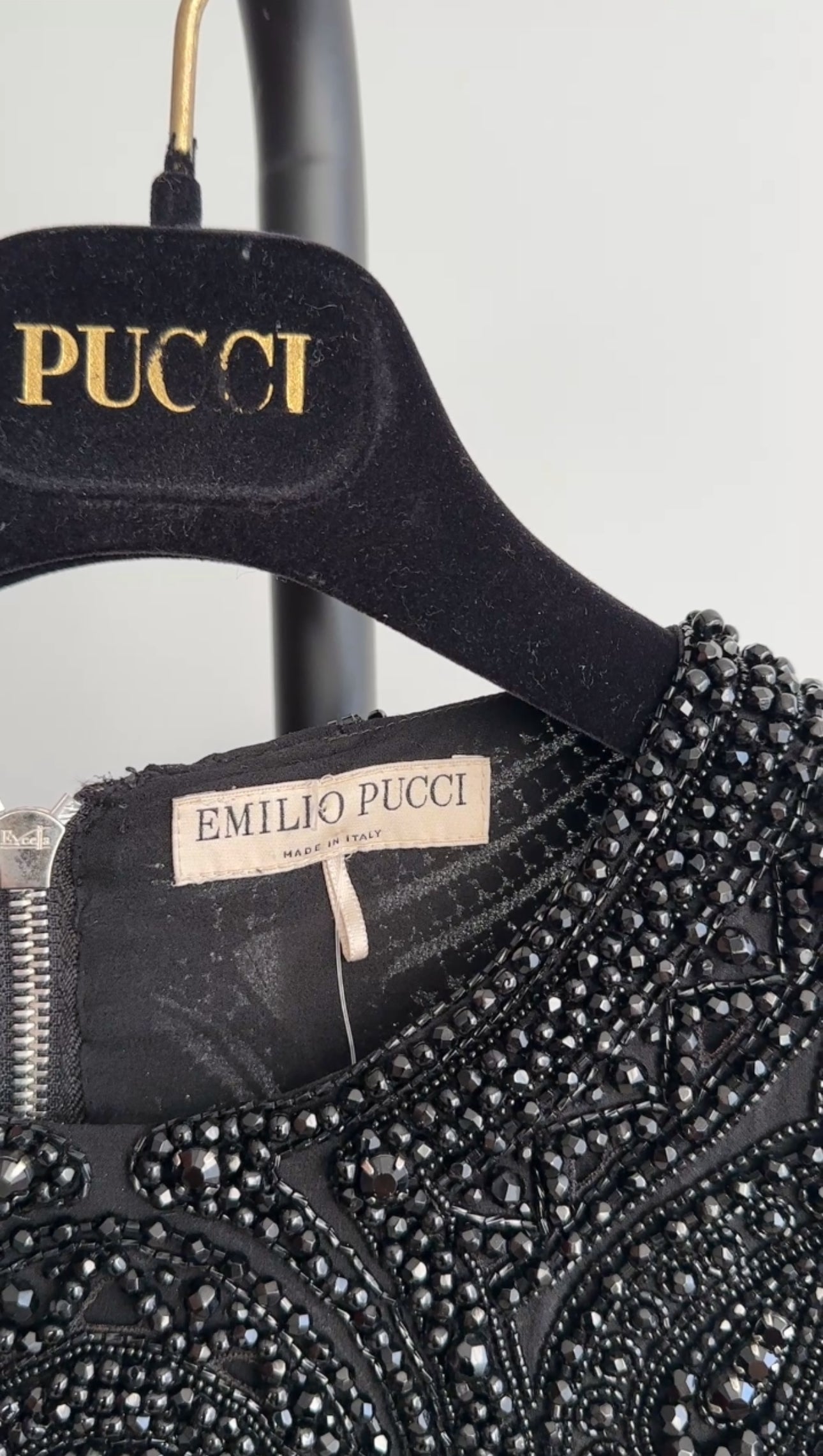 Emilio Pucci $10K Black Heavily Beaded Top - FR36 / 4