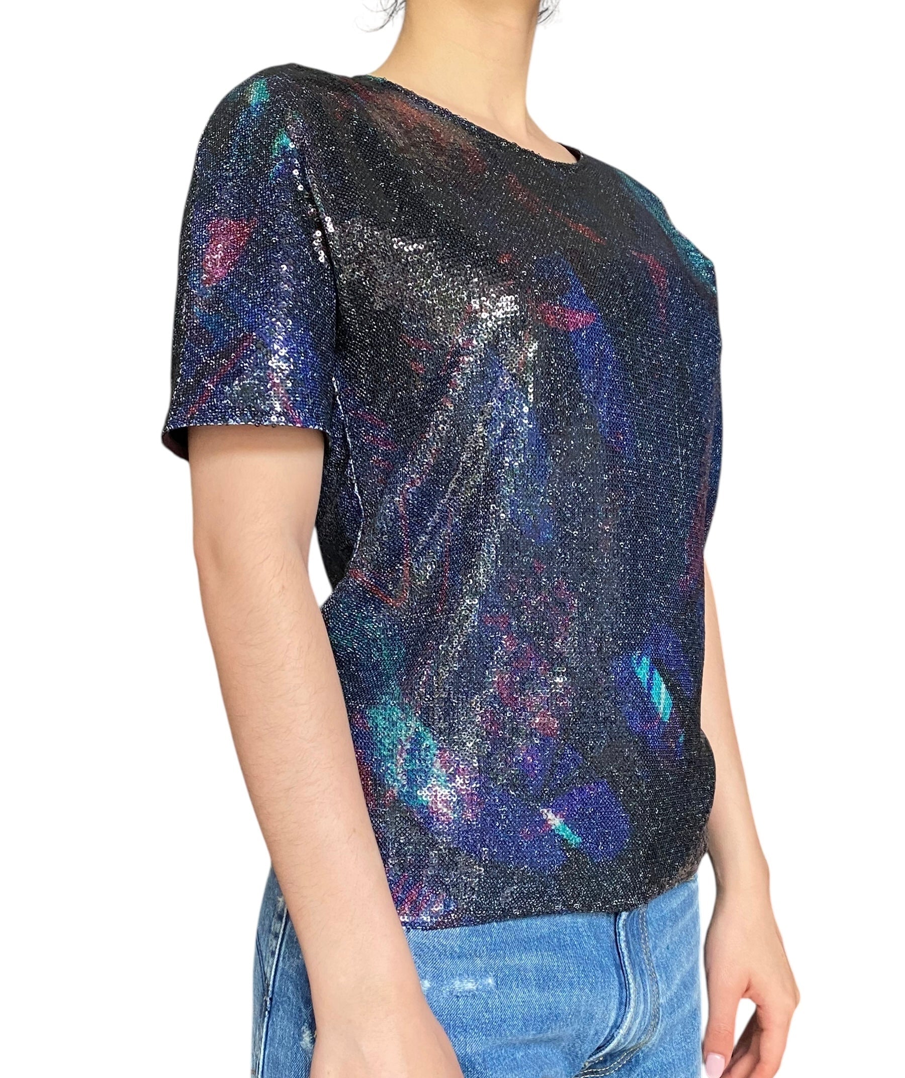 Erdem Blue Sequin Tee - US 2.