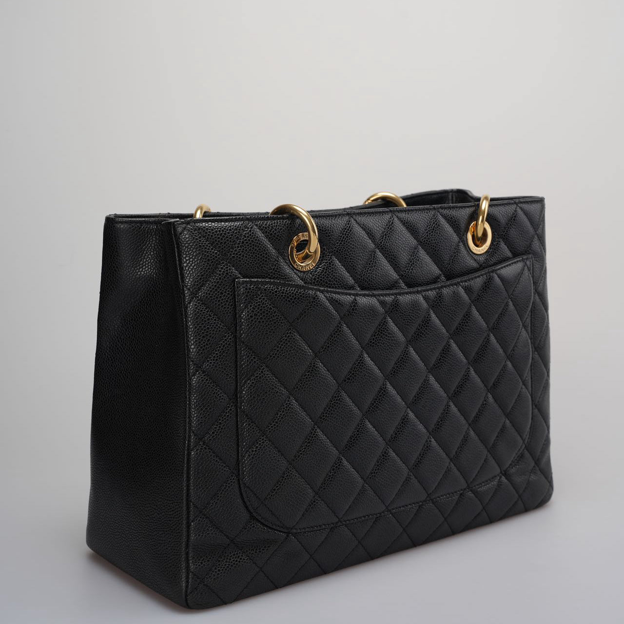 Chanel Medium Grand Shopping Tote Black GST Bag in caviar Leather with Gold Hardware from 2013