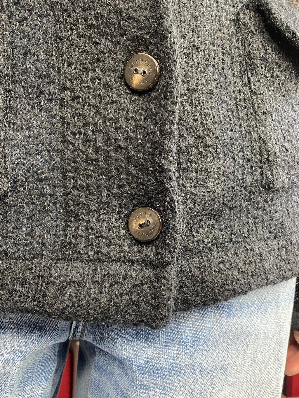 Burberry Black Knit Mohair Blend Trench igan - S