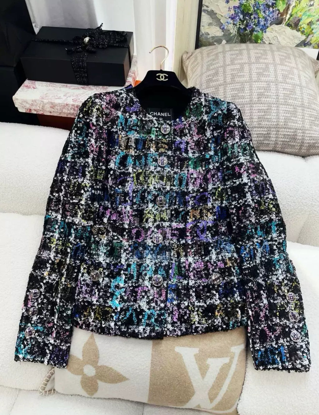 Chanel 22A Colourful Sequin Jacket