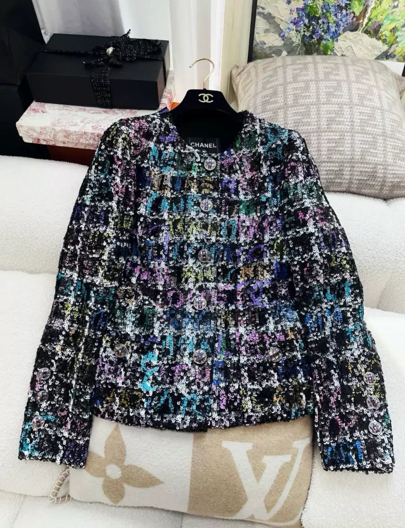 Chanel 22A Colourful Sequin Jacket