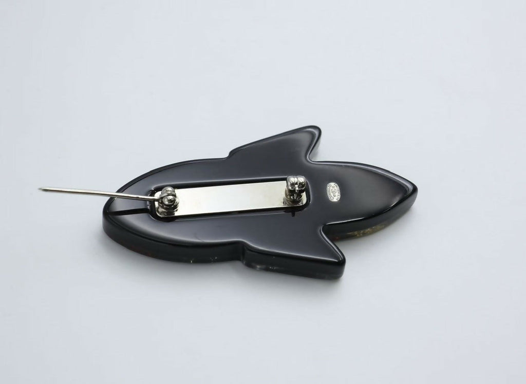 Chanel 17S Resin Rocket Glitter Creative Brooch