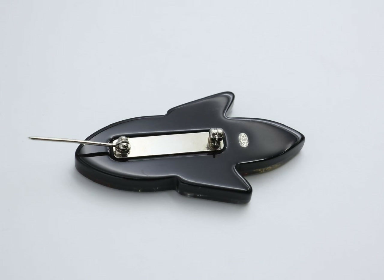 Chanel 17S Resin Rocket Glitter Creative Brooch
