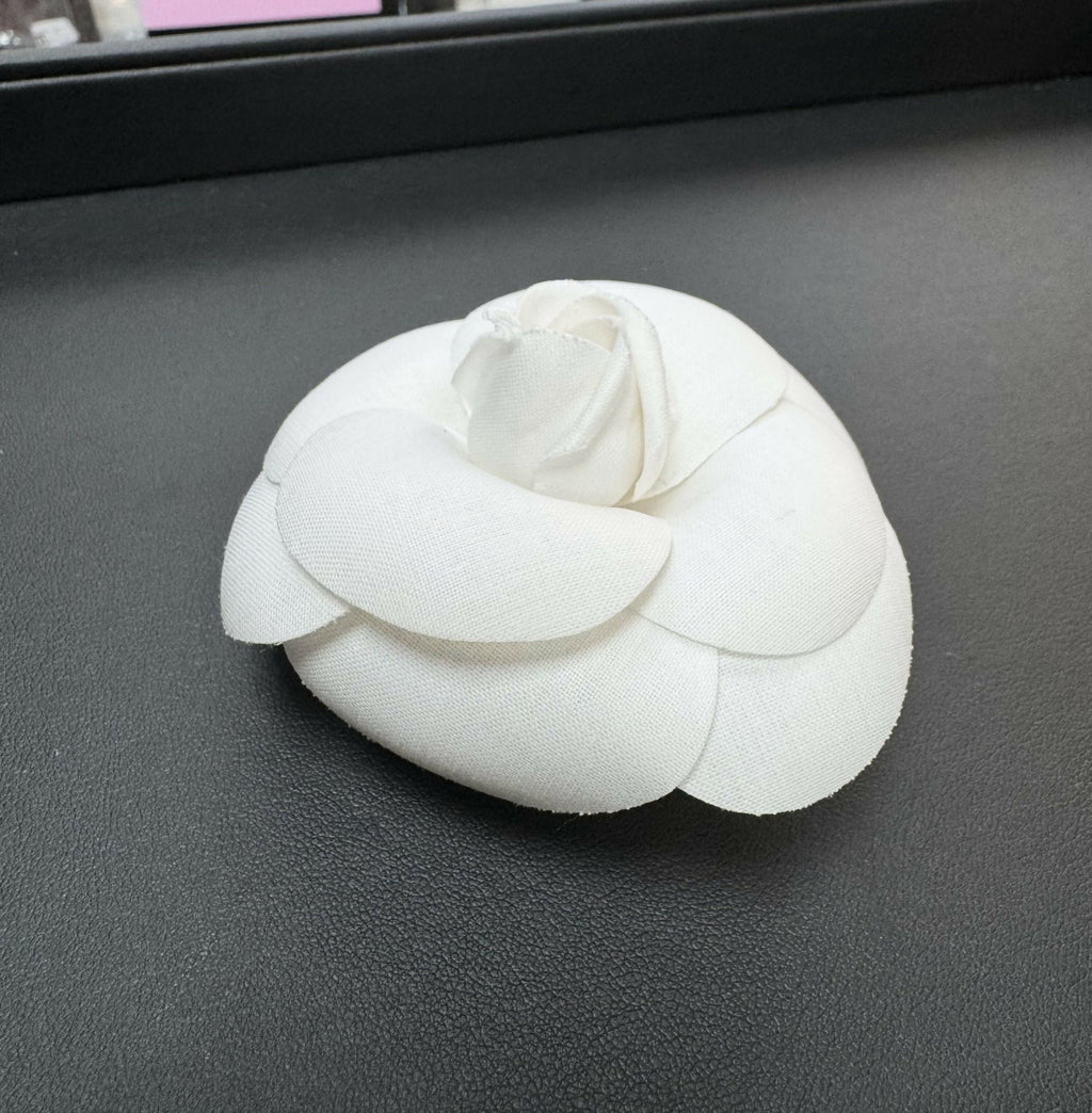 Chanel Vintage 1981-85 Silky White Camellia Brooch