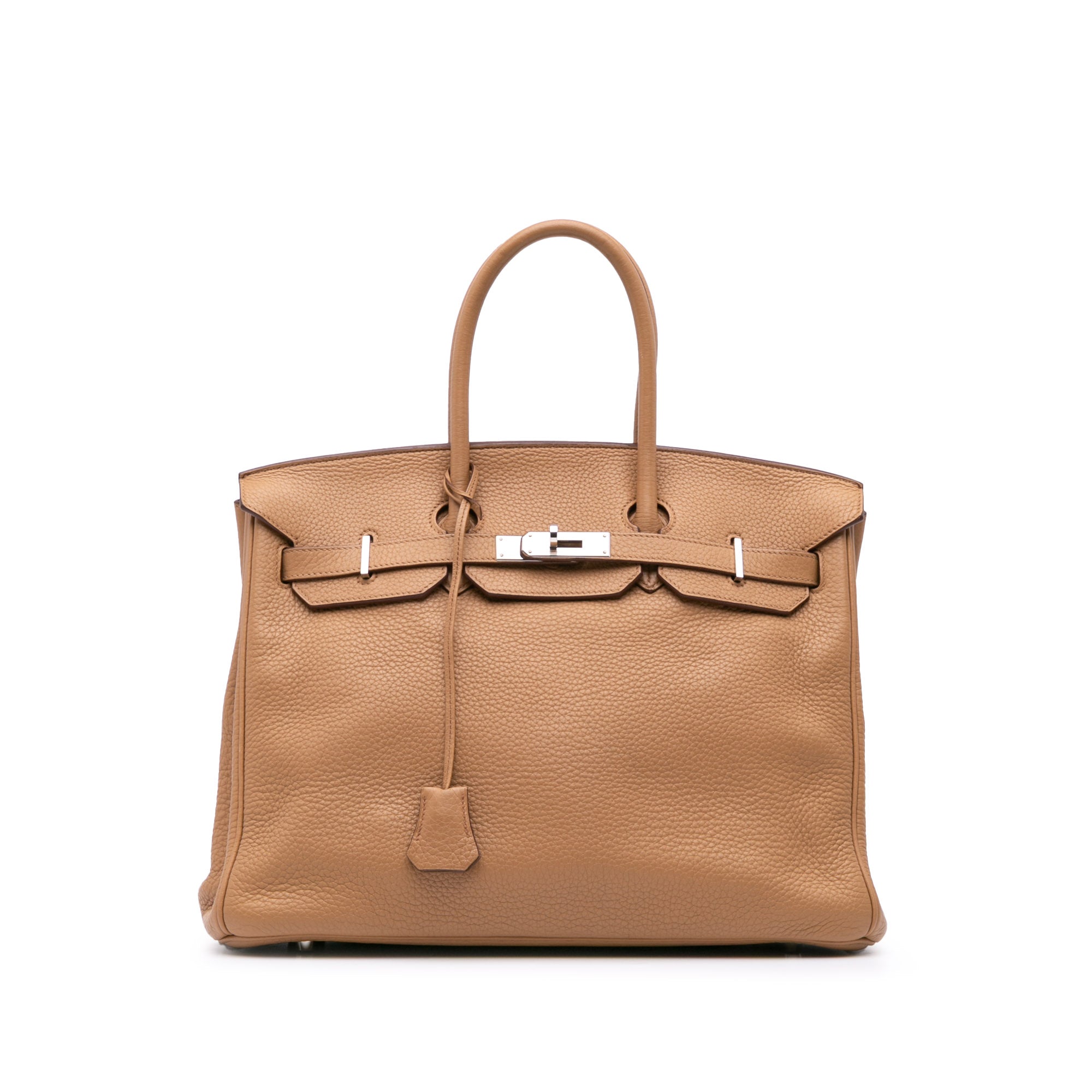 Birkin Handbag Brown Clemence with Palladium Hardware 35