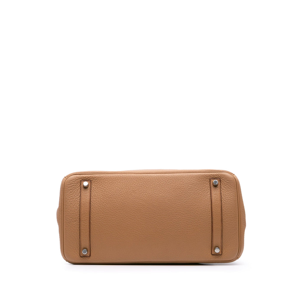 Birkin Handbag Brown Clemence with Palladium Hardware 35