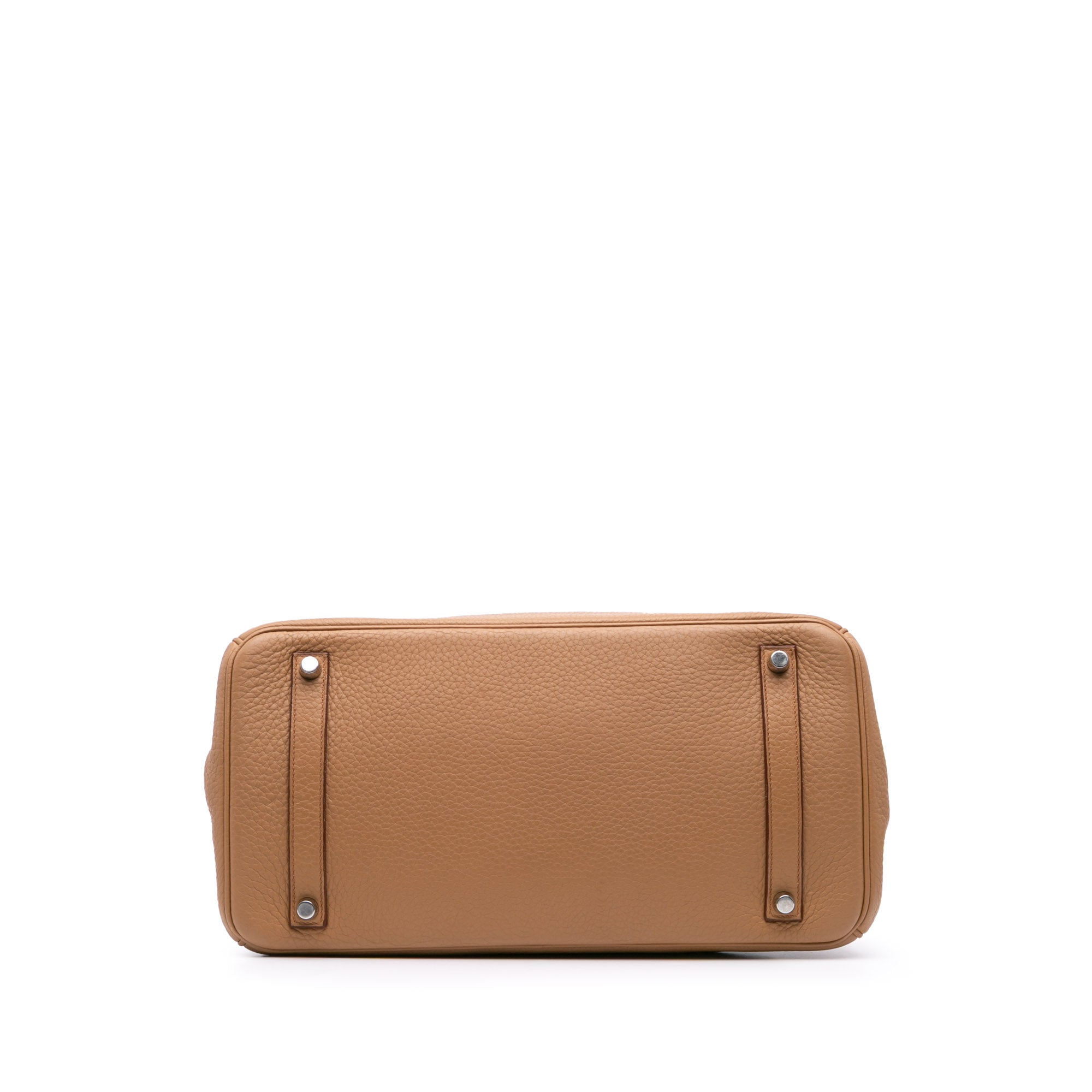Birkin Handbag Brown Clemence with Palladium Hardware 35