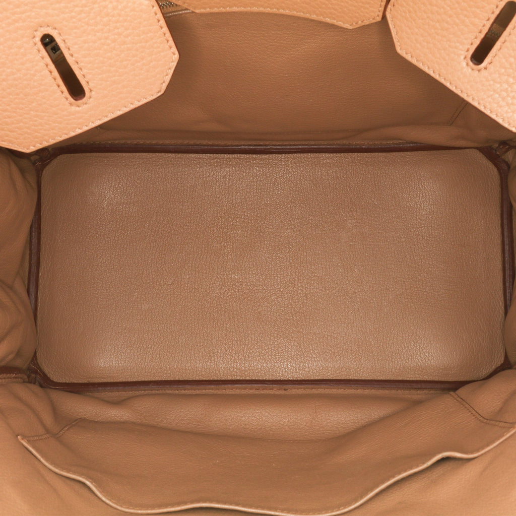 Birkin Handbag Brown Clemence with Palladium Hardware 35