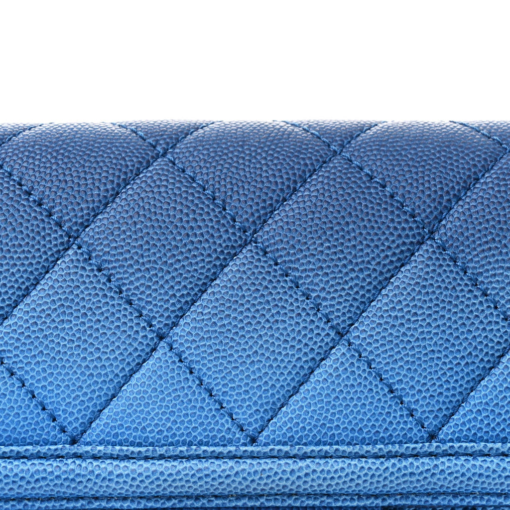 Caviar Quilted Sunset On The Sea Waist Bag Blue