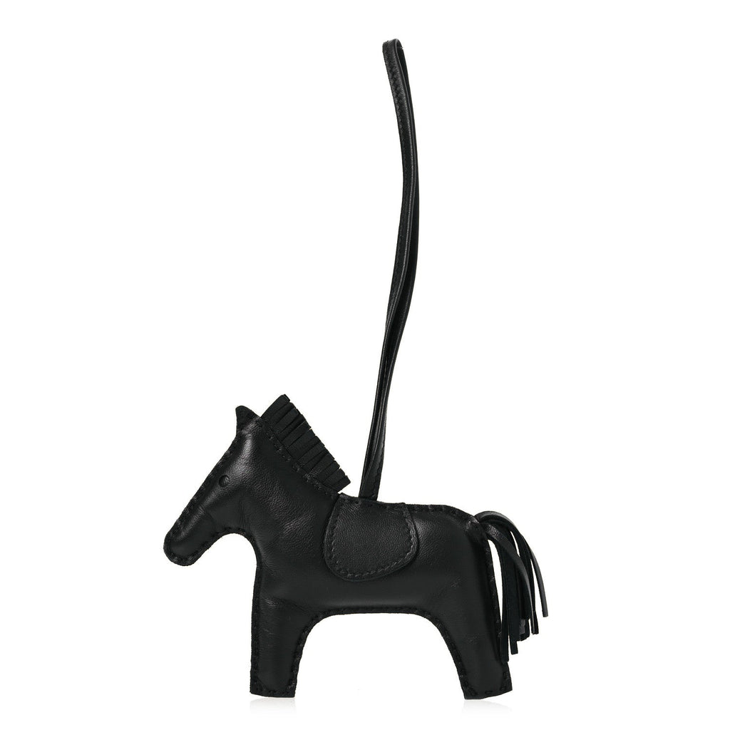 Milo Lambskin Grigri Rodeo Horse Bag Charm MM So Black
