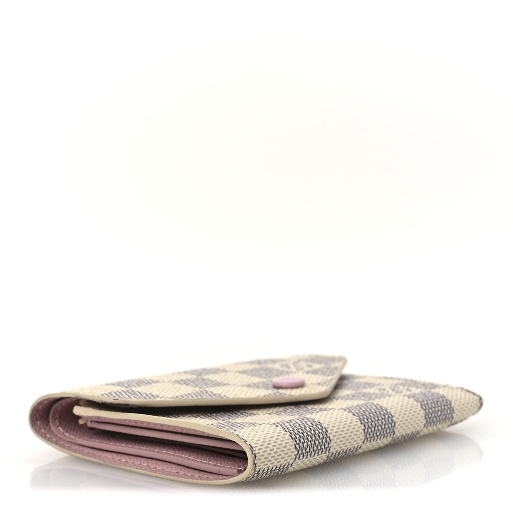 Damier Azur Victorine Wallet Rose Ballerine