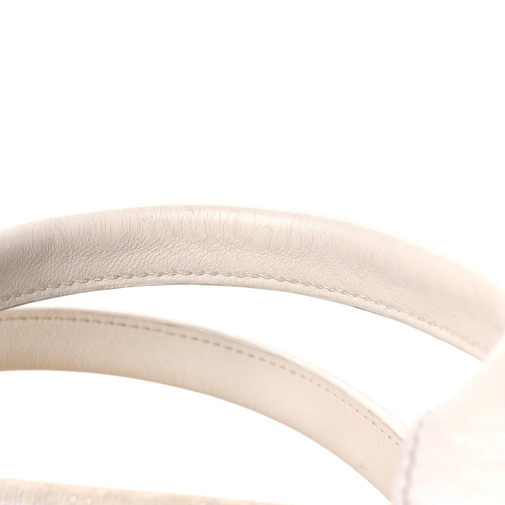 Lurex Boucle Medium Deauville Tote White