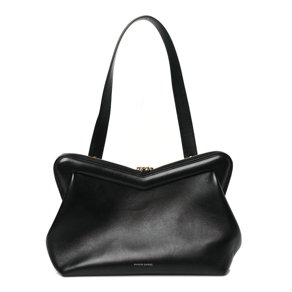 Smooth Calfskin M Frame Bag Black Flamma