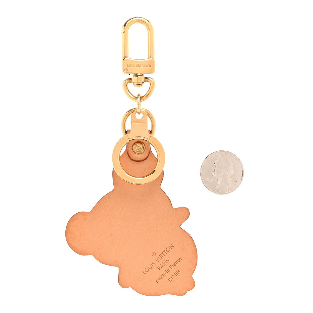 Vachetta Monogram Panda Key Ring Bag Charm