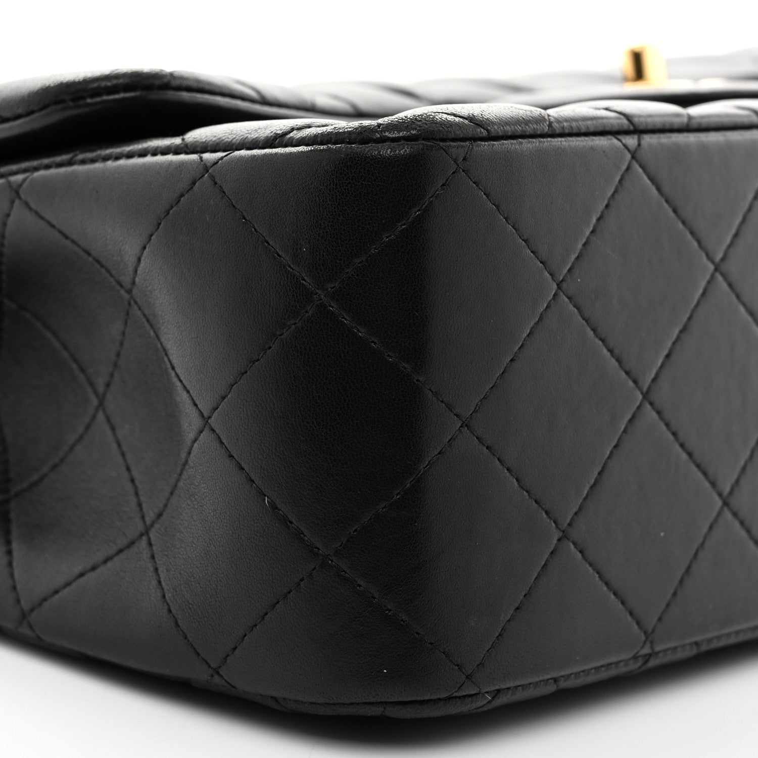 Lambskin Quilted Jumbo Double Flap Black
