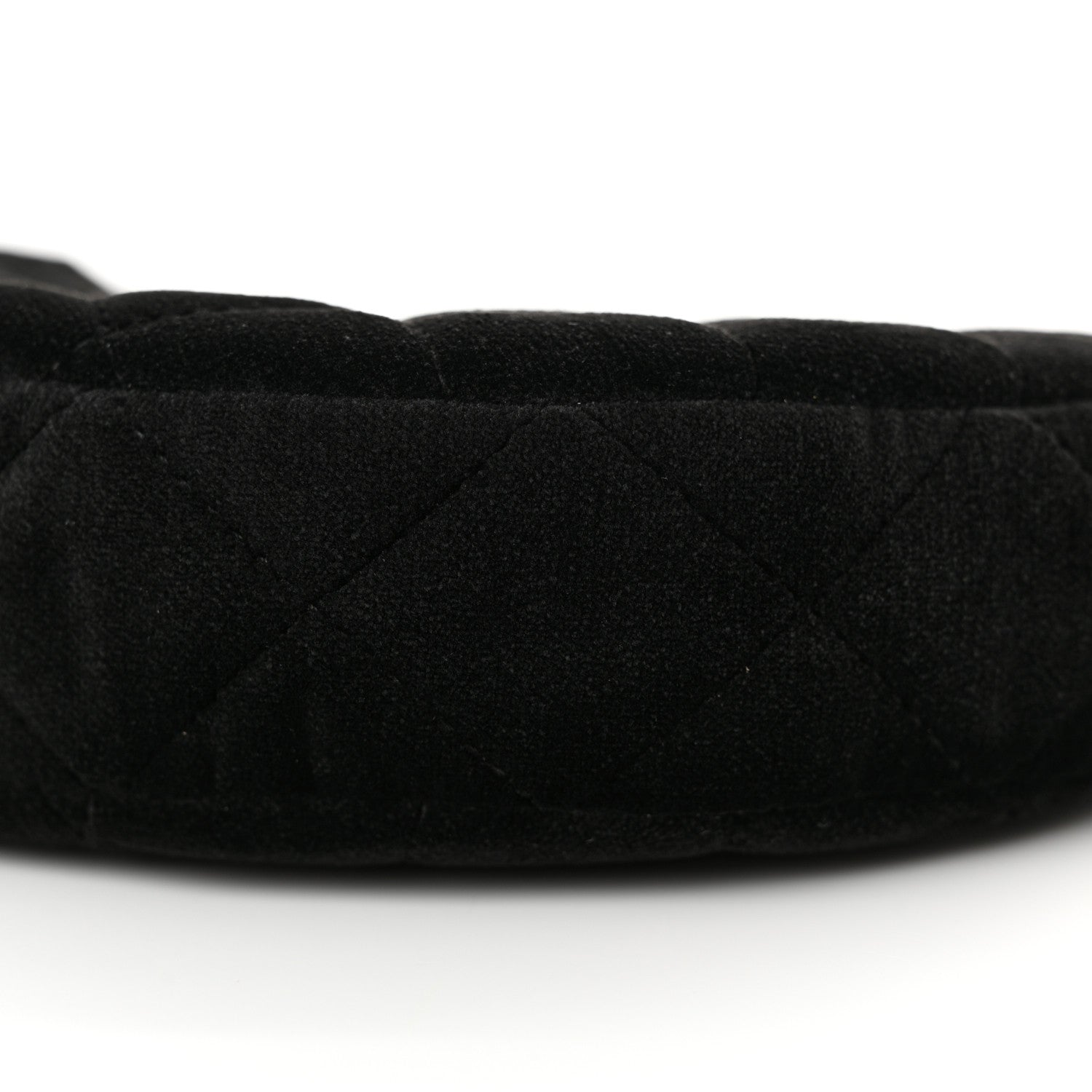 Velvet Crystal Quilted Chain Hobo Black