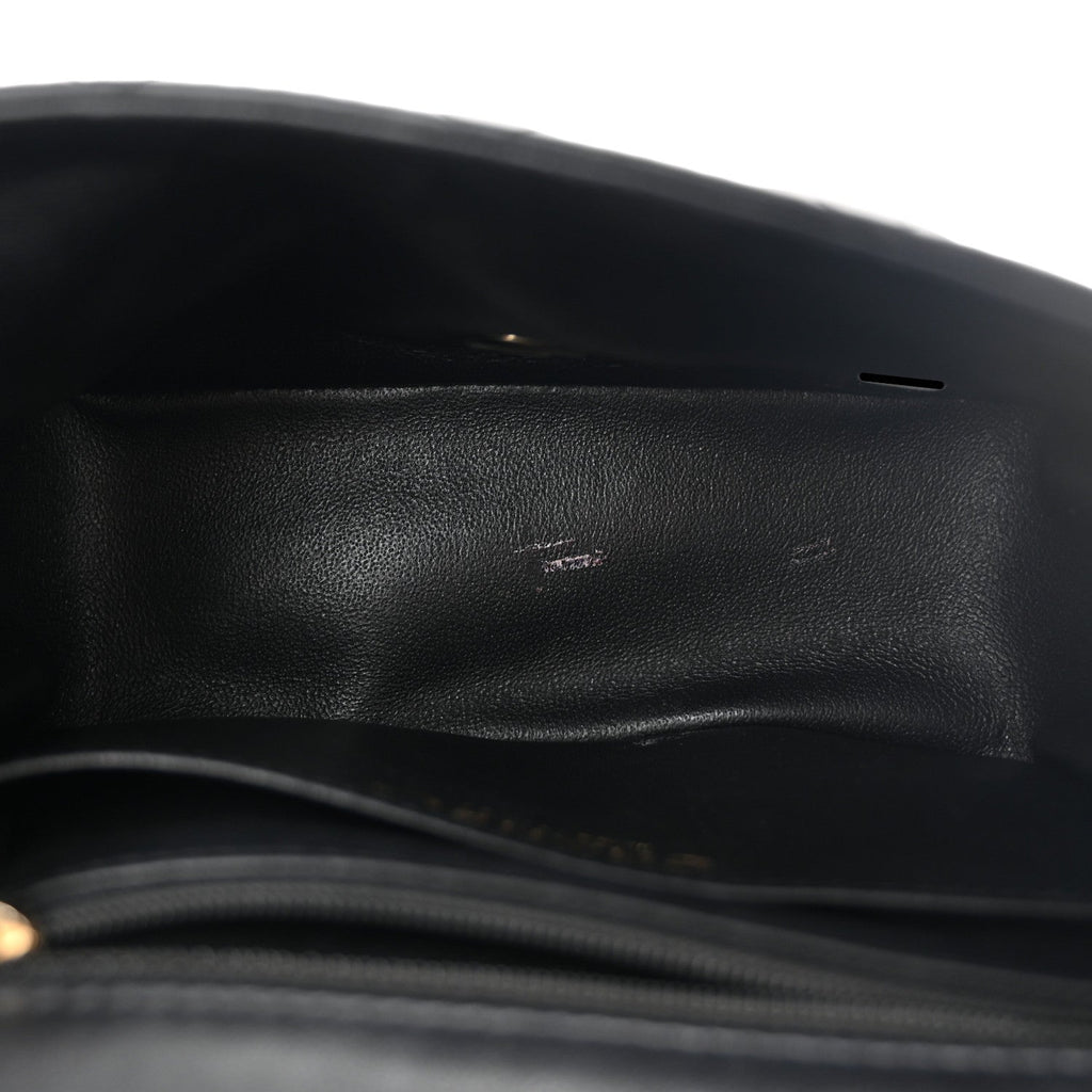 Lambskin Quilted Mini Square Flap Black