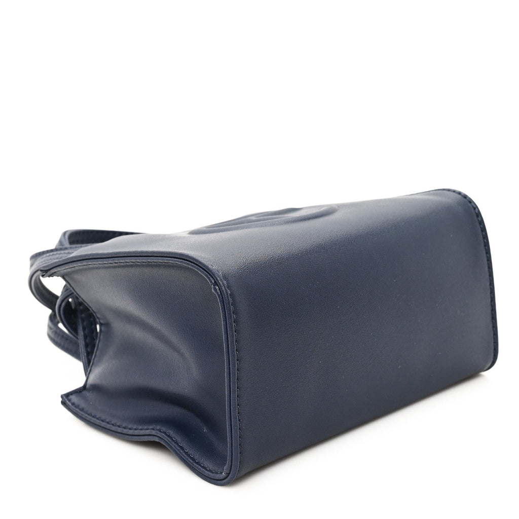Vegan Leather Small Shopping Bag Navy