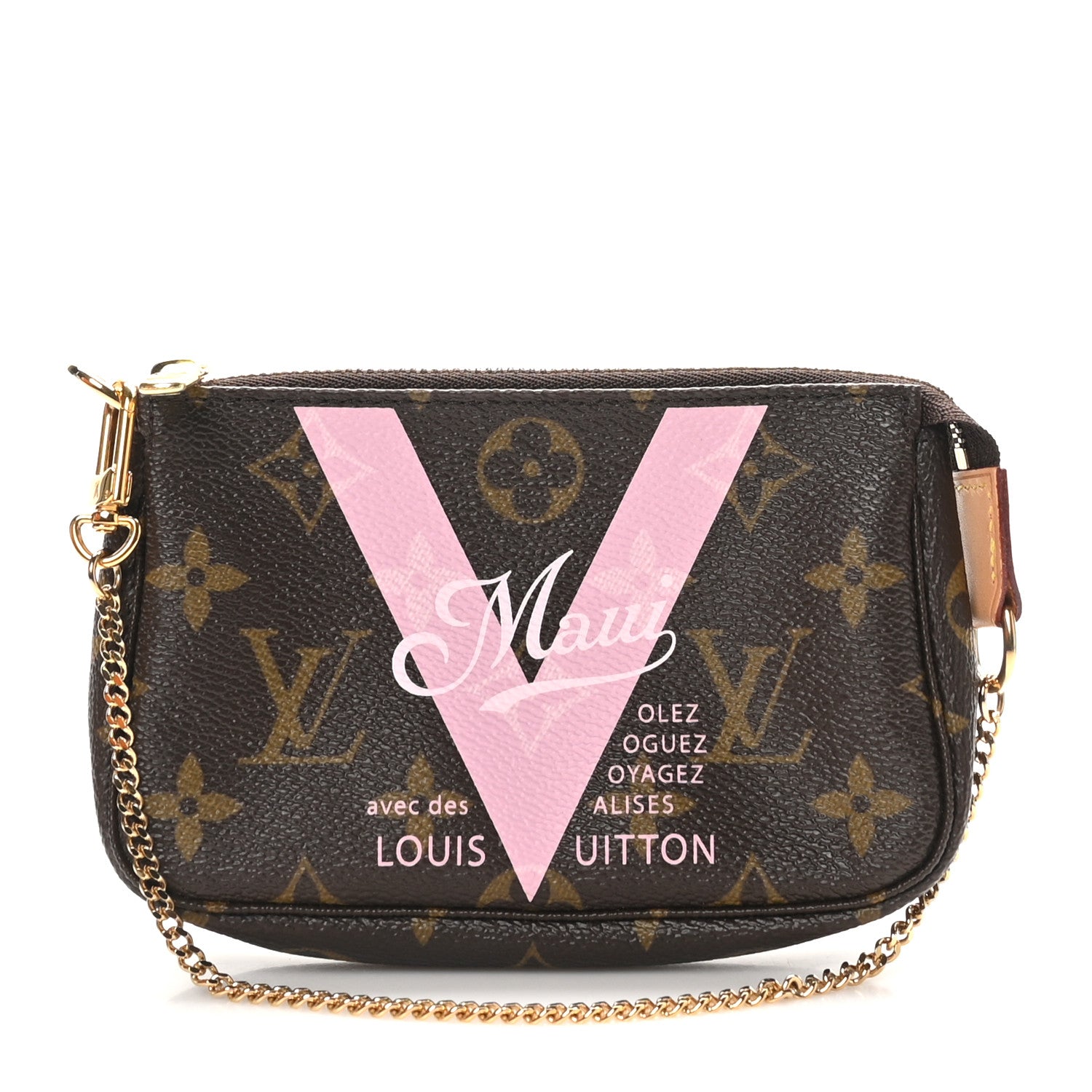Monogram V Maui Mini Pochette Accessories Rose Ballerine