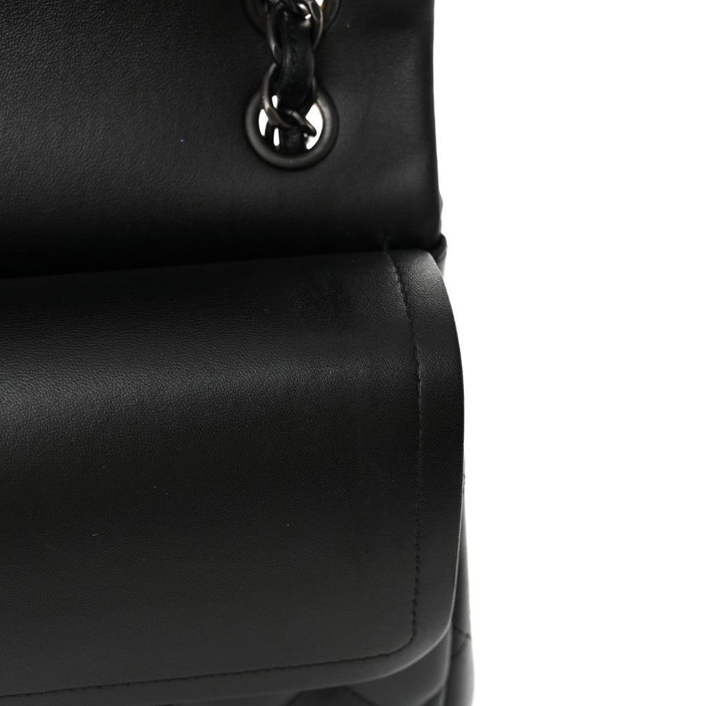 Lambskin Quilted Jumbo Double Flap So Black