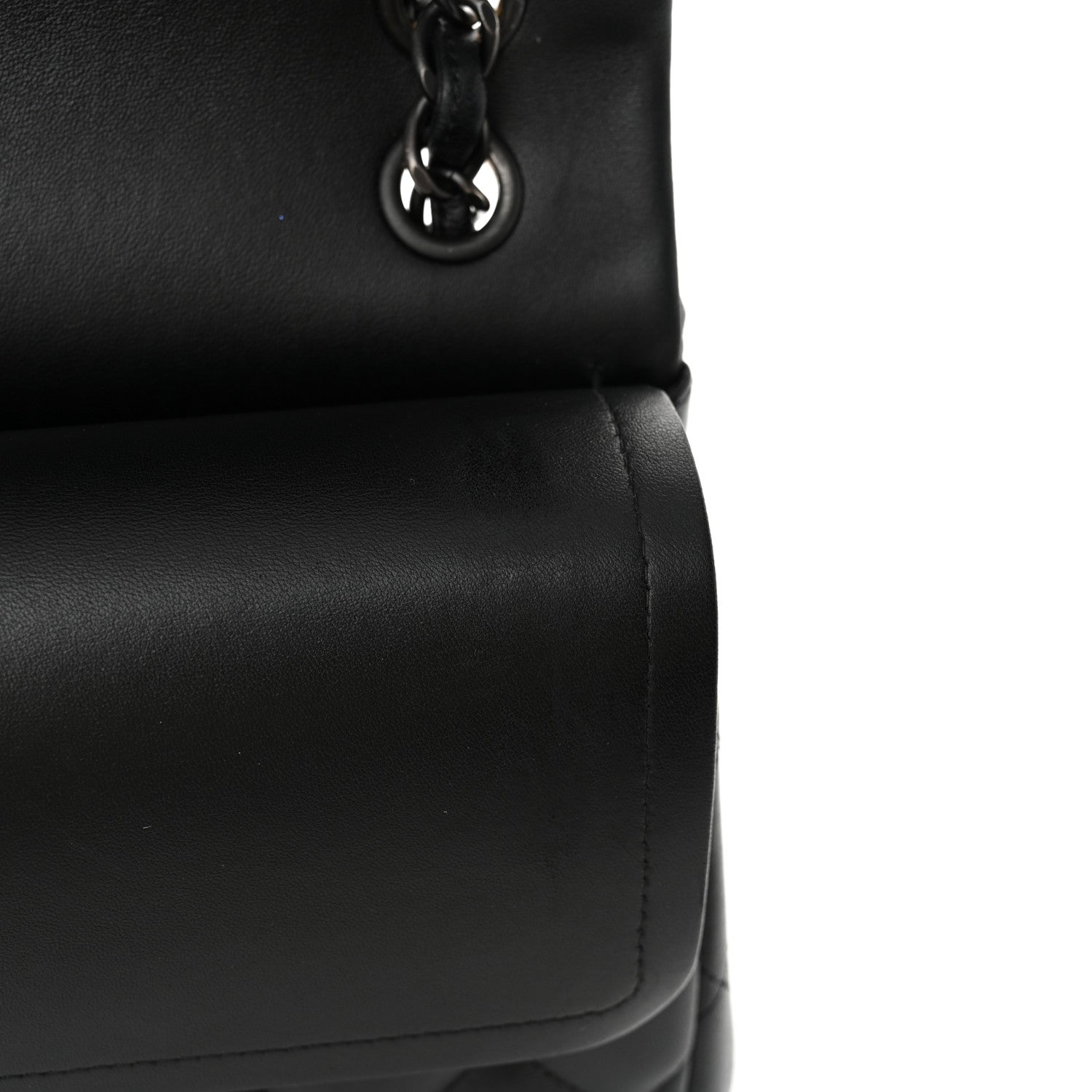 Lambskin Quilted Jumbo Double Flap So Black