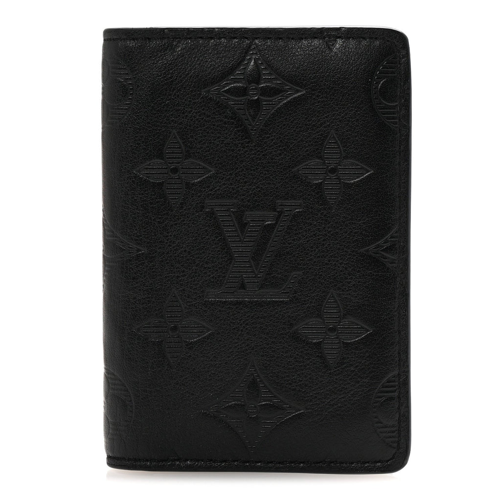 Calfskin Monogram Shadow Pocket Organizer Black