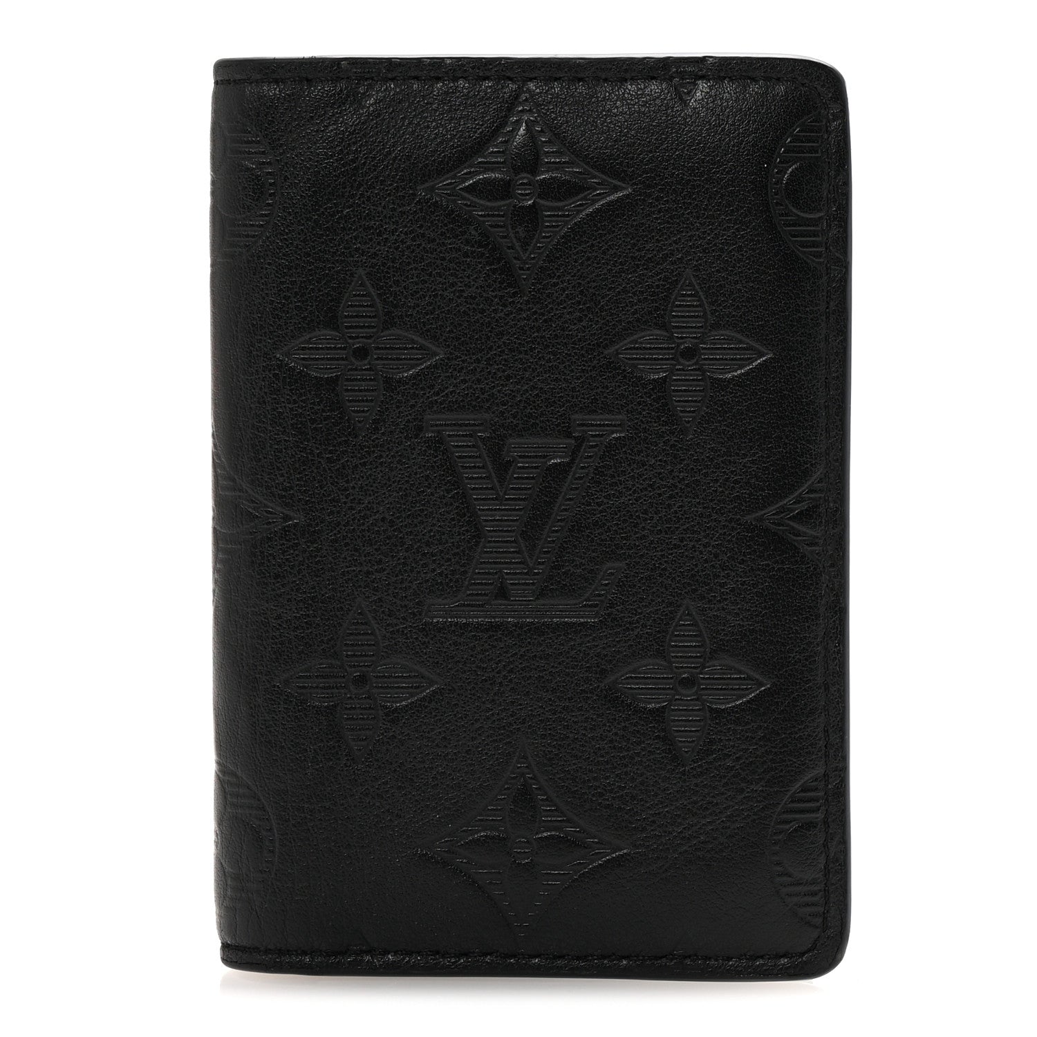 Calfskin Monogram Shadow Pocket Organizer Black