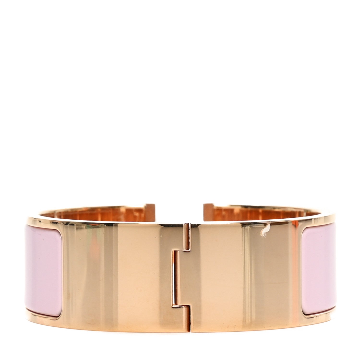 Enamel Wide Clic Clac H Bracelet PM Rose Dragee