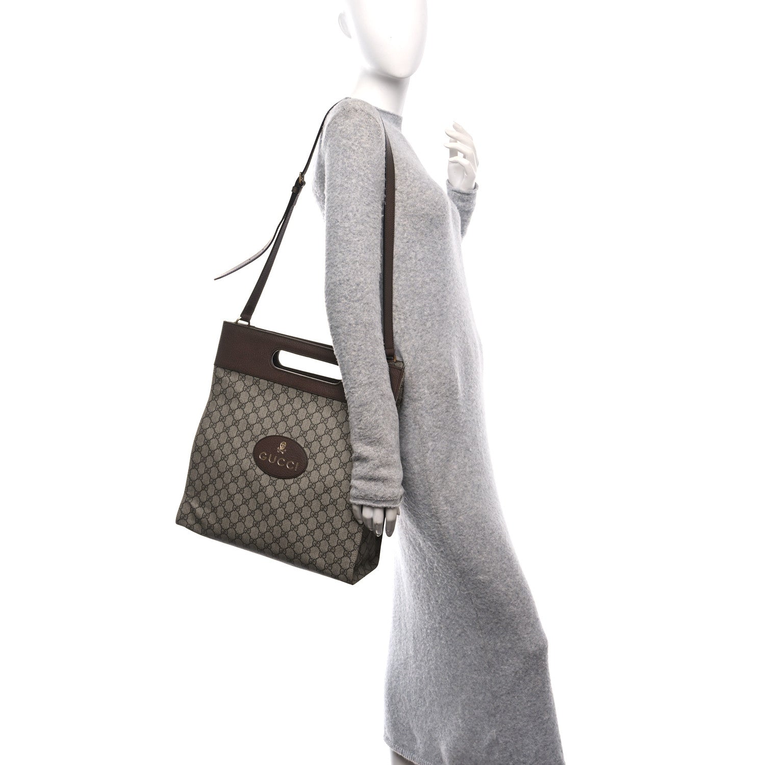 Soft GG Supreme Monogram Slip Handle Vertical Tote Beige New Acero