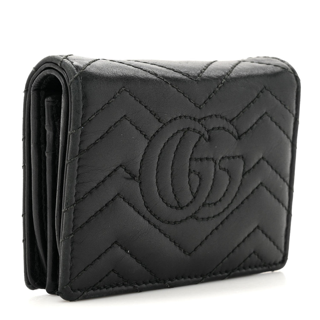 Calfskin Matelasse GG Marmont  Case Wallet Black