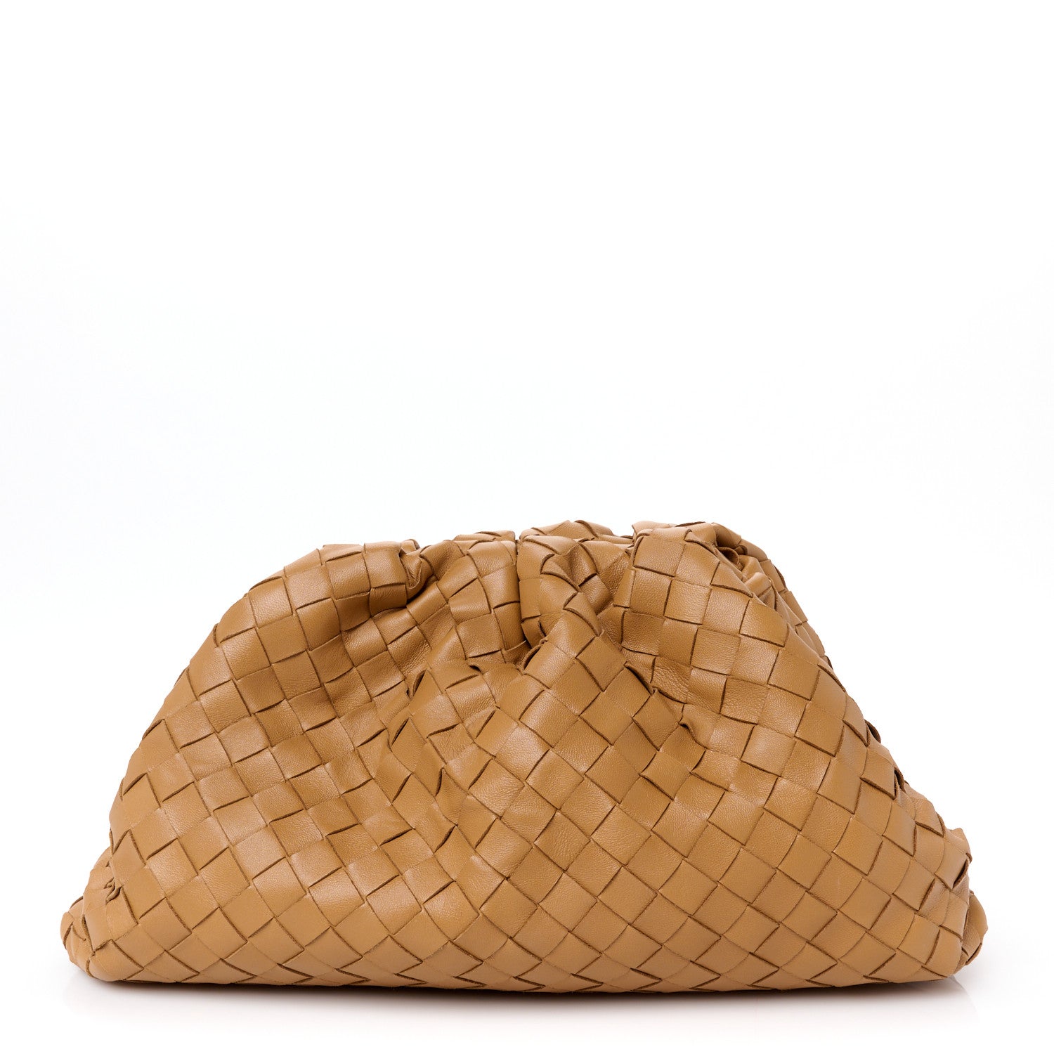 Nappa Maxi Intrecciato The Pouch Oversized Clutch Caramel