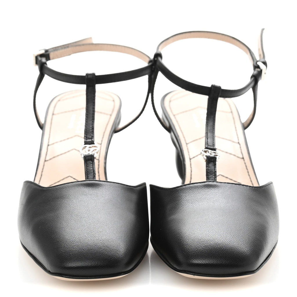 Nappa Charlotte Petite GG 55mm Slingback Pumps 36.5 Black