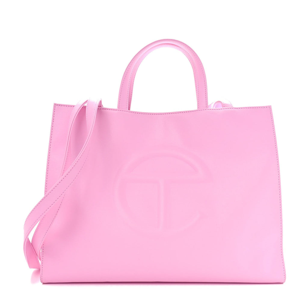 Vegan Leather Medium Shopping Bag Bubblegum