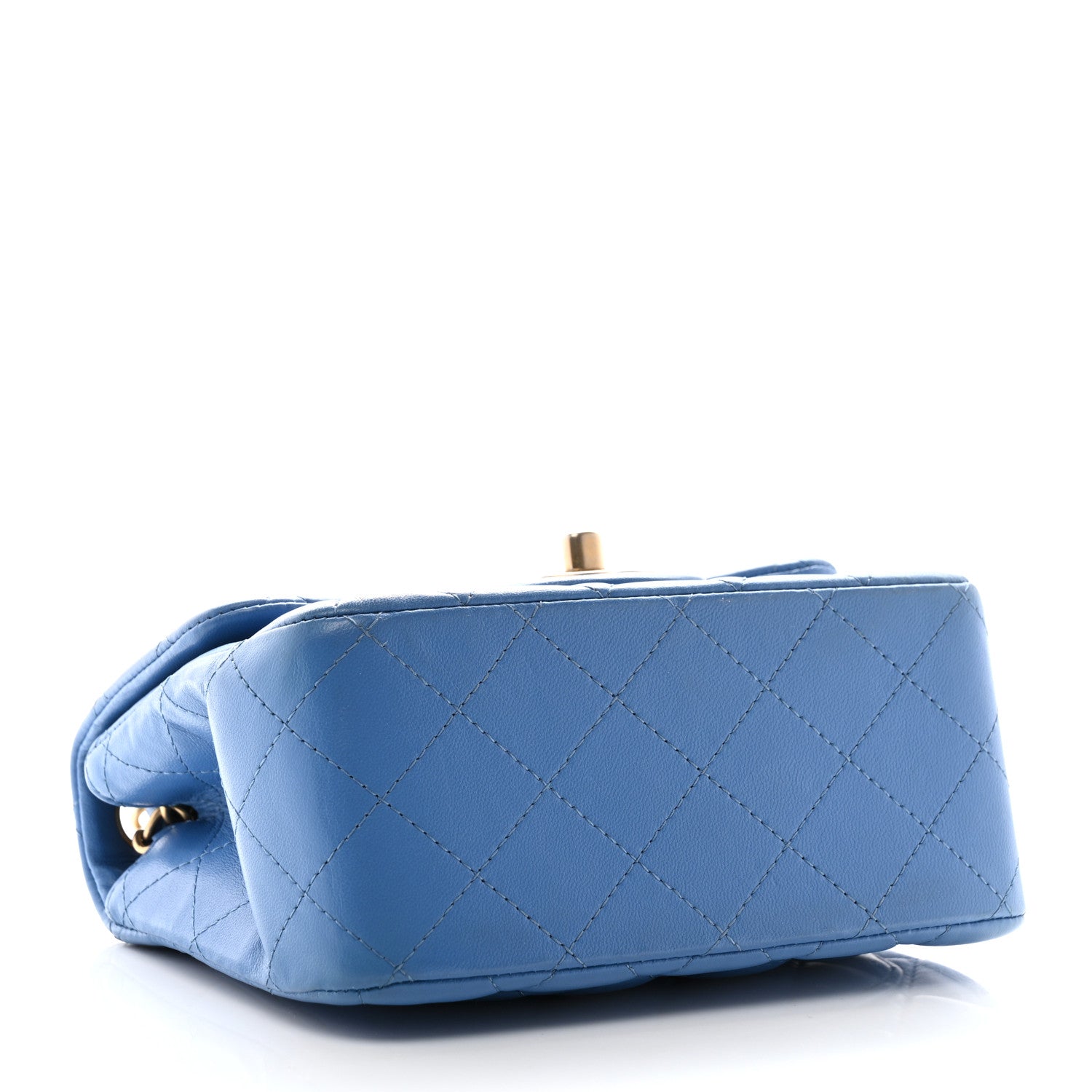 Lambskin Quilted Mini Square Flap Blue