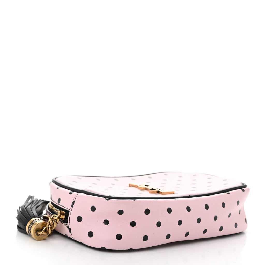 Calfskin Printed Polka Dot Mini Lou Camera Bag Pink Black