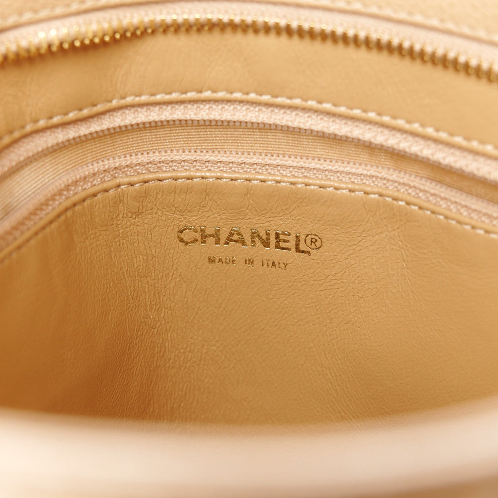 Caviar Quilted Medallion Tote Beige