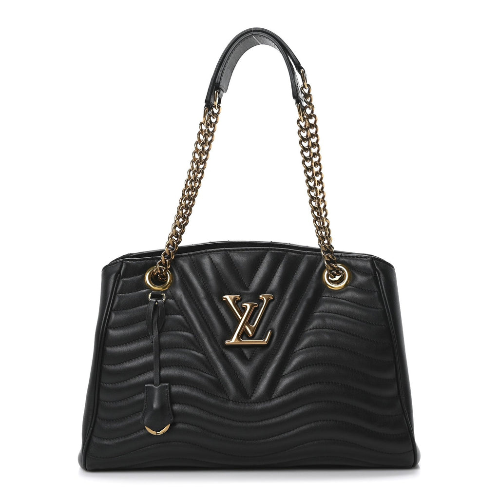 Calfskin New Wave Chain Tote Black