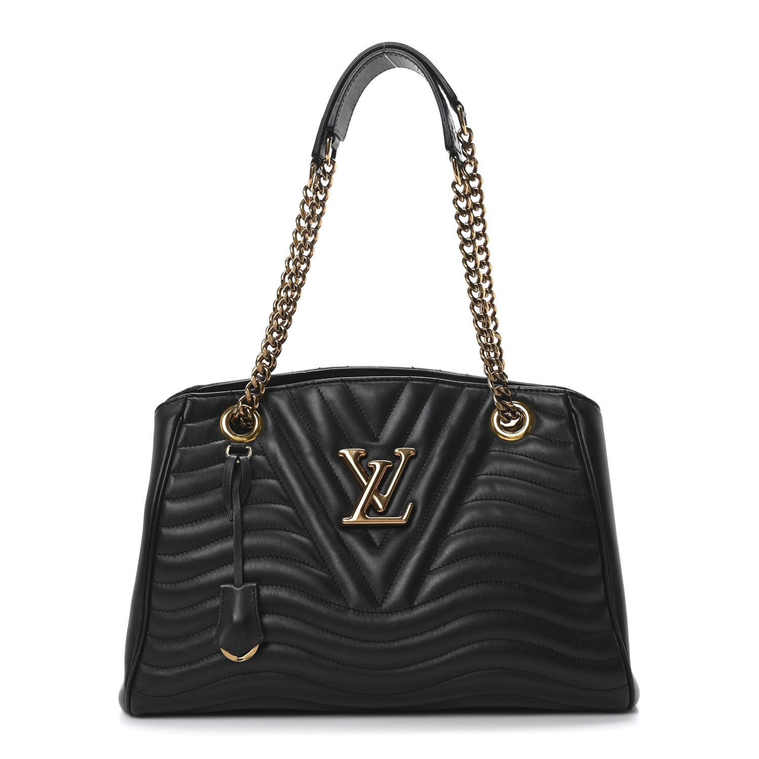 Calfskin New Wave Chain Tote Black
