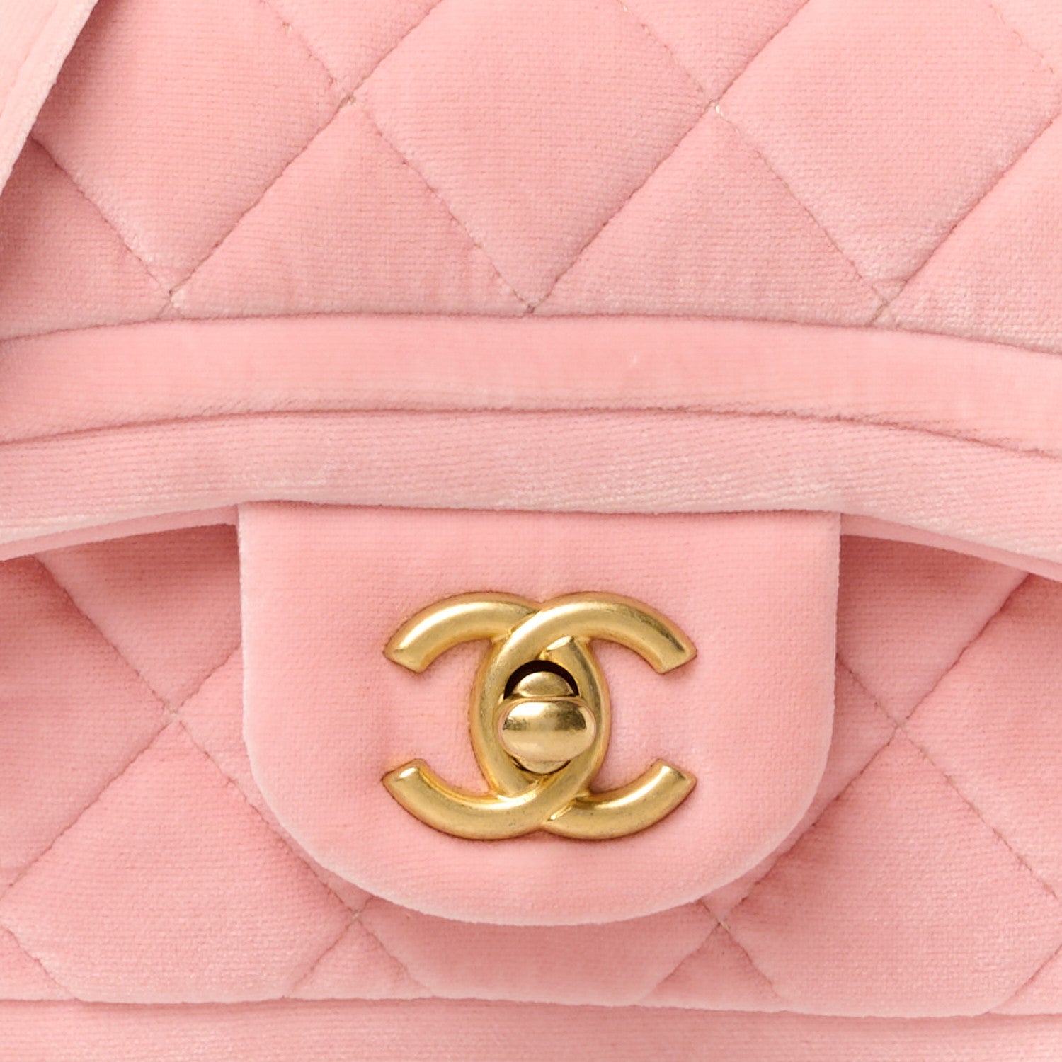 Velour Quilted Mini Double Frame Flap Rose